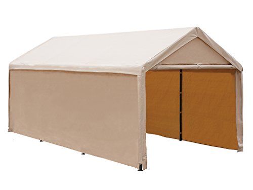 Abba Patio 10x20 ft Heavy Duty Beige Domain Carport Car Canopy Versatile Shelter with Sidewalls