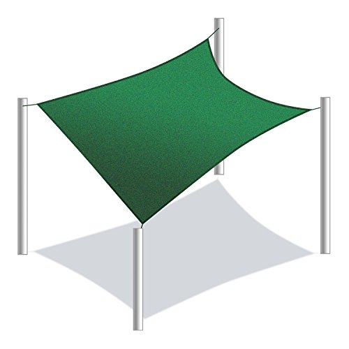 Aleko Square 10x10 Foot Sun Sail Shade Net Uv Block Fabric Patio Outdoor Canopy Sun Shelter Green