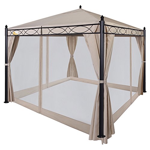 Palm Springs 10ft x 10ft Deluxe Patio Canopy with Mosquito Mesh Sides