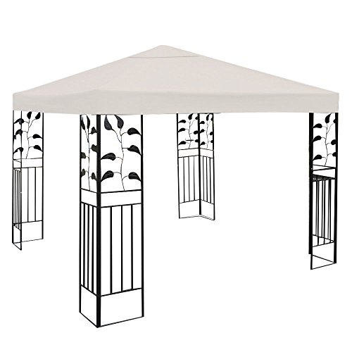 Tangkula 10 X 10 Gazebo Top Cover Patio Canopy Replacement 1-Tier or 2-Tier 3 Color 1-Tier Beige