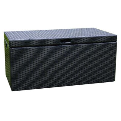 Jeco Wicker Patio Storage Deck Box In Black