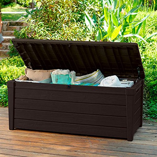 Pool Deck Storage Box And Bench Is 2 In 1 Multifunctional Patio Seat Resin Uv Protected 120-gallon Pool And Yard