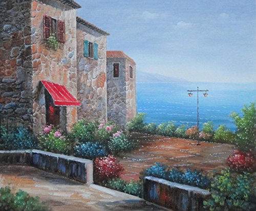 BeyondDream Oil Painting 20x24 Patio of Stone House at Mediterranean Naturalism Art