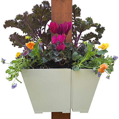 Adjustable Hanging Planter Modern Space Saving Square Container for Flowers and Herbs Design Outdoor Vertical Gardens on Porch Posts Patios Pergolas and More