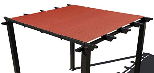 Alion Home Pergola Shade Cover Sunblock Patio Canopy HDPE Permeable Cloth with Grommets 8 x 10 Rust Red