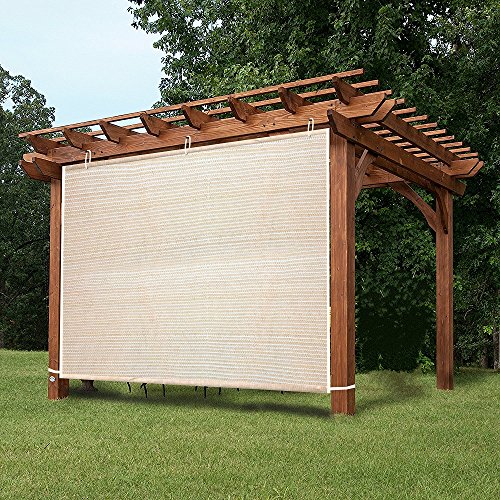 EZ2hang Garden Shade Fabric Adjustable Vertical Side Wall Panel for PatioPergolaWindow 5x5ft Wheat