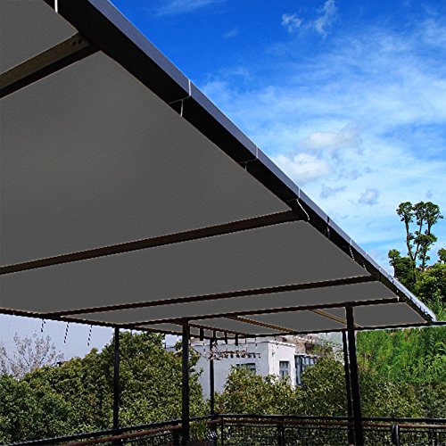 Ecover 90 Shade Cloth Grey Sunblock Fabric Cut Edge with Free Cilps UV Resistant for PatioPergolaCanopy6x15ft