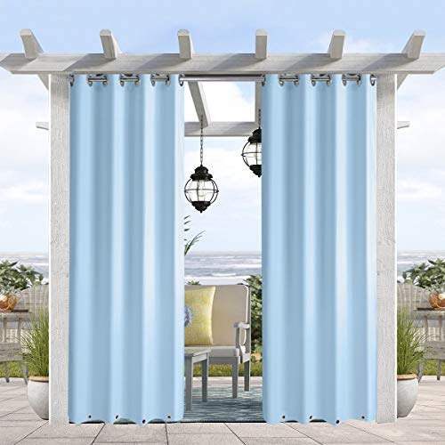 Pro Space Outdoor Curtain Panel for PergolaPorchPatio - 1 Panel Rustproof Grommet Top and Bottom Blackout Curtains Privacy Windows Drapes 50x95Blue