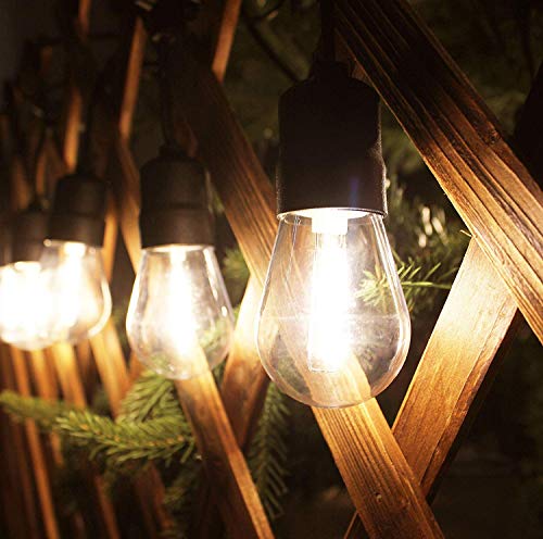 Safety Voltage 88ft LED Outdoor String Lights 25 Hanging Sockets with Shatterproof S14 Light Bulbs- indooroutdoor for Backyard Garden Patio Pergola Gazebo Bistro Bedroom Christmas Wedding Party