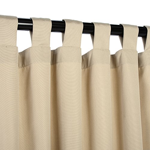 Sunbrella Outdoor Curtain Panel Tab Top 50 by 120 Inch Antique Beige and Sizes Includes Custom Storage Bag Perfect for Your Patio Porch Gazebo Pergola and More