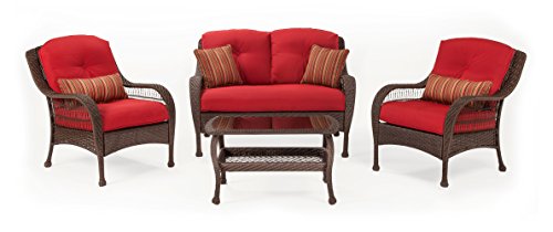 Bristol Patio Seating Set Scarlet Red 4 Piece by La-Z-Boy Outdoor