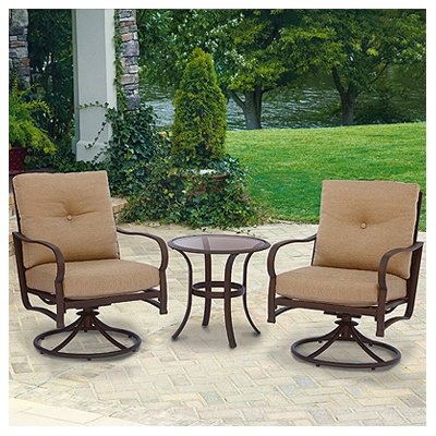 Patio Master S3-ACH05001 3 Piece Bellevue Deep Seating Chat Set