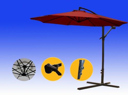 Brightent Patio Umbrella 10 Parasol Garden Beach Tilting Tent Canopy Three Different Color wine Red Xu30r