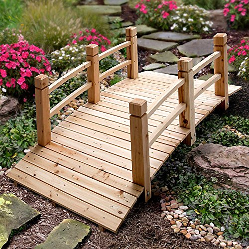 7-12 Wood Plank Garden Bridge With Rails - Improvements