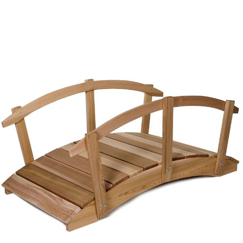 All Things Cedar Fb72u-r Garden Foot Bridge With Hand Rails 6 Foot