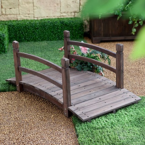 Coral Coast Harrison 4-ft Wood Garden Bridge - Dark Stain