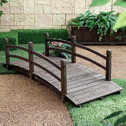 Coral Coast Harrison 6-ft Wood Garden Bridge - Dark Stain