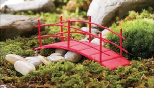 Zen Mini Fairy Garden Bridge Oriental Miniature Dollhouse Furniture Yard Decor