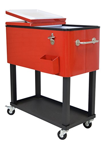 Oakland Living Steel Patio Cooler with Cart 80-Quart