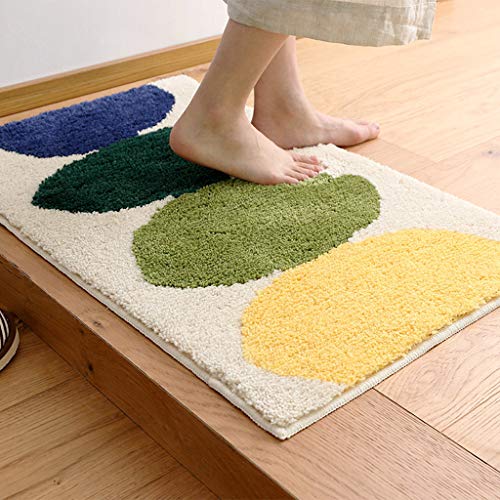 UBMSA Flocking Doormat with TPR Rubber Anti-Slip Backing177x256Floor Mats for Indoor OutdoorWaterproofEasy CleanLow-Profile Rug Mats for Front PorchPatioLiving BedroomBathroom Lemon White