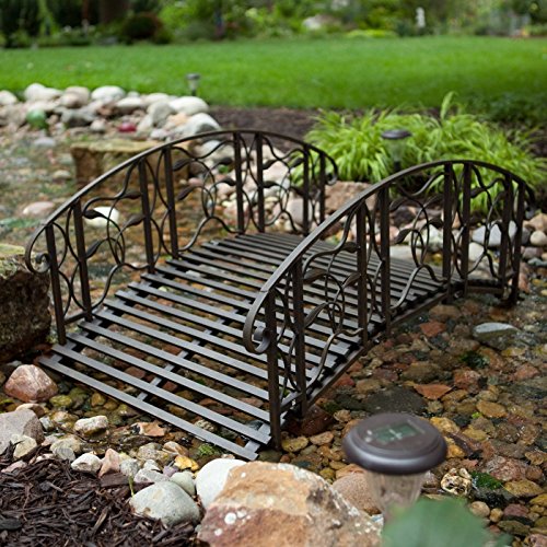 ship From Usa Metal Garden Bridge Black Rustic Walkway Outdoor Pond Porch Yard Rail Creek 4 Ft item Noe8fh4f854126479