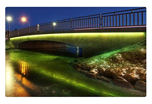 Irocket Indoor Floor Rugmat - Bridge Over A Frozen Pond At Night 236 X 157 Inches