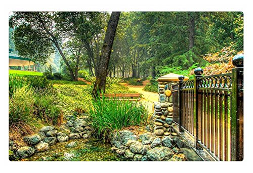 Irocket Indoor Floor Rugmat - Bridge Over Pond In A Beautiful Garden Hdr 236 X 157 Inches