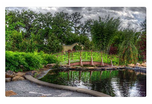 Irocket Indoor Floor Rugmat - Bridge Over Pond In A Wonderful Garden Hdr 236 X 157 Inches