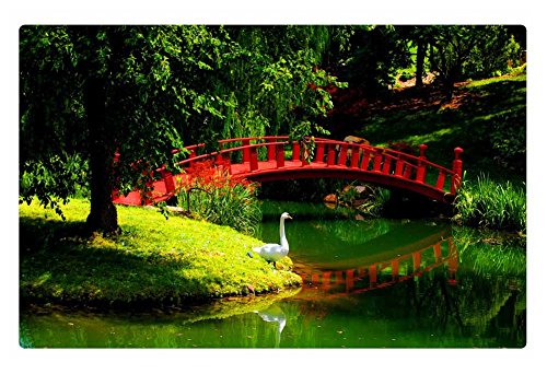 Irocket Indoor Floor Rugmat - Small Bridge Over The Green Pond 236 X 157 Inches