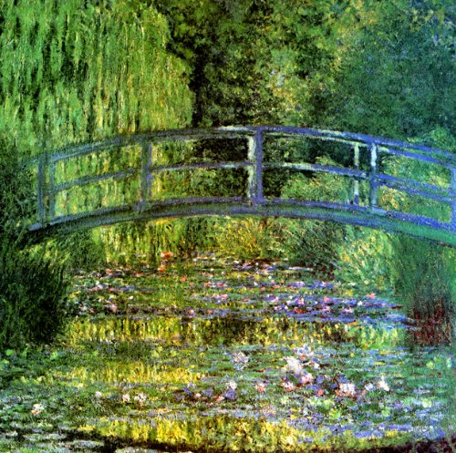 The Water Lily Pond Harmony In Green 1899 Artists Garden Bridge By Claude Monet Large Print Repro