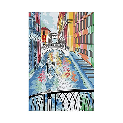 Polyester Garden Flag Outdoor Flag House Flag BannerVeniceColorful Sketch of a Landscape the Bridge of Sighs in Venice Artistic Romantic Scene DecorativeMulticolorfor Wedding Anniversary Home Outd
