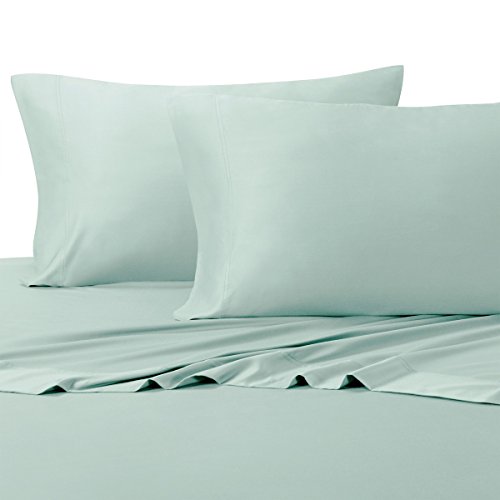 Royal Tradition 100 Percent Bamboo Bed Sheet Set Top Split King Solid Sea Super Soft and Cool Bamboo Viscose 4PC Sheets