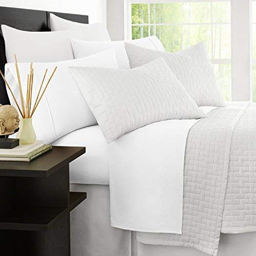 Zen Bamboo 1800 Series Luxury Bed Sheets - Eco-Friendly Hypoallergenic and Wrinkle Resistant Rayon Derived from Bamboo - 4-Piece - King - White