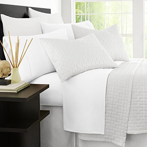 Zen Bamboo Luxury 1500 Series Bed Sheets - Eco-friendly Hypoallergenic and Wrinkle Resistant Rayon Derived From Bamboo - 4-Piece - Queen - White