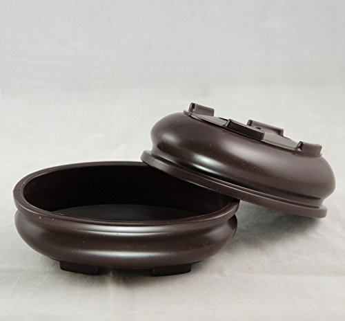 2 Oval Dark Brown Plastic Bonsai Training Pot 7"x4.5"x2" Unique From Jmbamboo