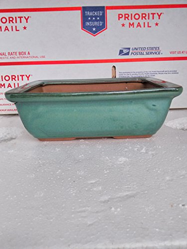 Ceramic Bonsai Pots - Japanese Jmbamboo Brand -green Ceramic Pot Is 8x5.5'' Inches