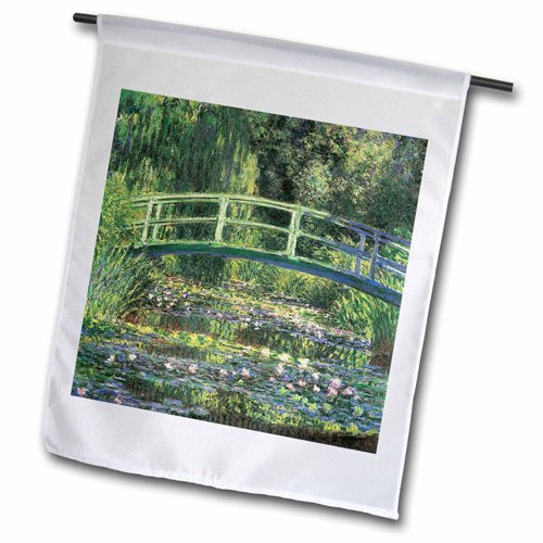 3drose Fl_126630_2quotwater Lilies And Japanese Bridge By Claude Monet 1899&quot Garden Flag 18 X 27&quot