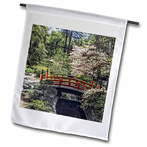 3drose Fl_127498_1 Garden Flag 12 By 18-inch Japanese Garden Bridge