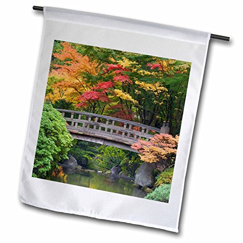 3drose Fl_93668_1 Oregon Portland Wooden Bridge Japanese Garden-us38 Bja0650-jaynes Gallery Garden Flag 12