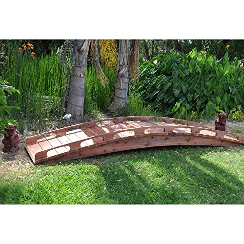 Redwood 12 Ft Japanese Garden Bridge