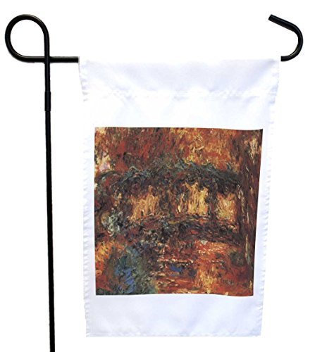 Rikki Knight Claude Monet Art The Japanese Bridge 2 House Or Garden Flag With 11 X 11-inch Image 12 X 18-inch