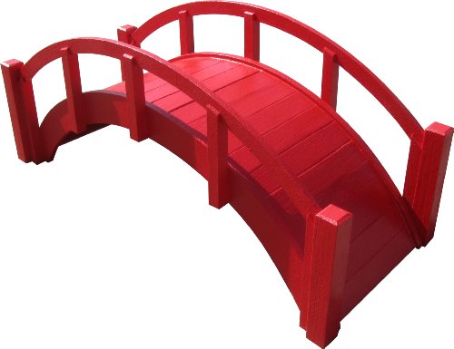 Samsgazebos Miniature Japanese Wood Garden Bridge 29-inch Red
