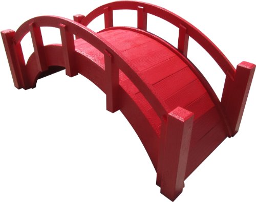 Samsgazebos Miniature Japanese Wood Garden Bridge Red Assembled 25&quot Long X 11&quot Tall X 11-12&quot Wide Made In