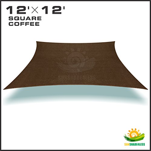 2nd Generation 12x12 Rectangle Sun Shade Sail Uv Top Outdoor Canopy Patio Lawn Brown