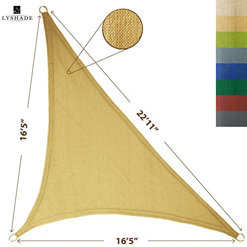 LyShade Sun Shade Sail Canopy Right Triangle 165 x 165 x 2211 Sand - UV Block for Patio and Outdoor