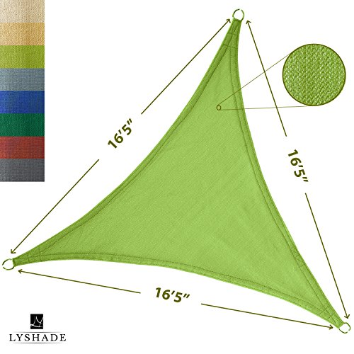 LyShade Sun Shade Sail Canopy Triangle 165 x 165 x 165 Lime Green - UV Block for Patio and Outdoor