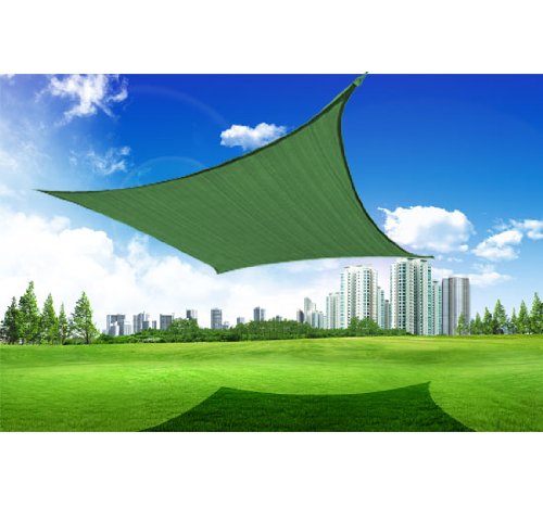 Outsunny  Square Outdoor Patio Sun Shade Sail Canopy  24-feet  Green