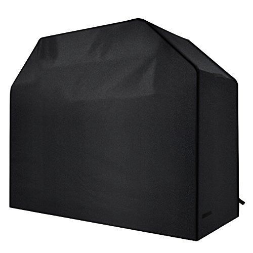 Homitt Gas Grill Cover 58-inch 600D Heavy Duty Waterproof BBQ Grill Cover for Weber Holland Jenn Air Brinkmann and Char Broil -Black