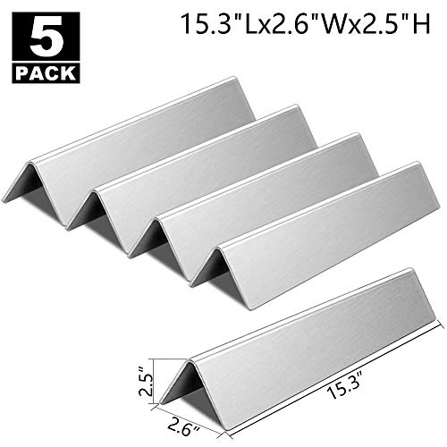 Flavorizer Bars 153 Replacement for Weber Spirit E310 Grill Parts Spirit 310 Parts Spirit 300 Series S-310 ES-320 ES-330 with Front-Controls 5-Pcs Flavor BarsL153 x W26 x T25inch