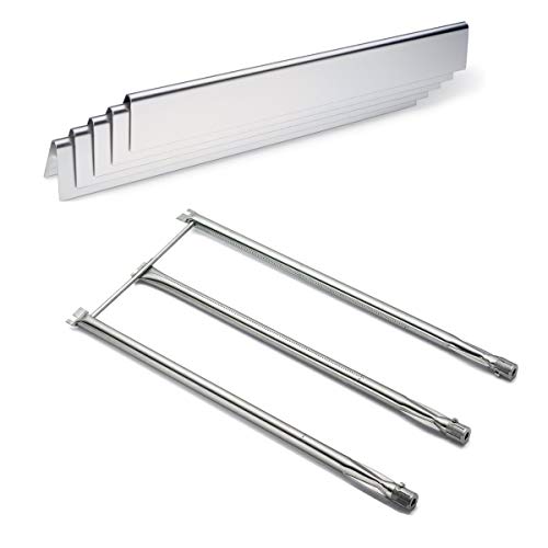 Grill Valueparts 7537 7536 7508 for Weber Spirit E-310 E-320 2007-2012 Weber Genesis Silver BC - Stainless Steel 5 Flavorizer Bars and One Tube Burner